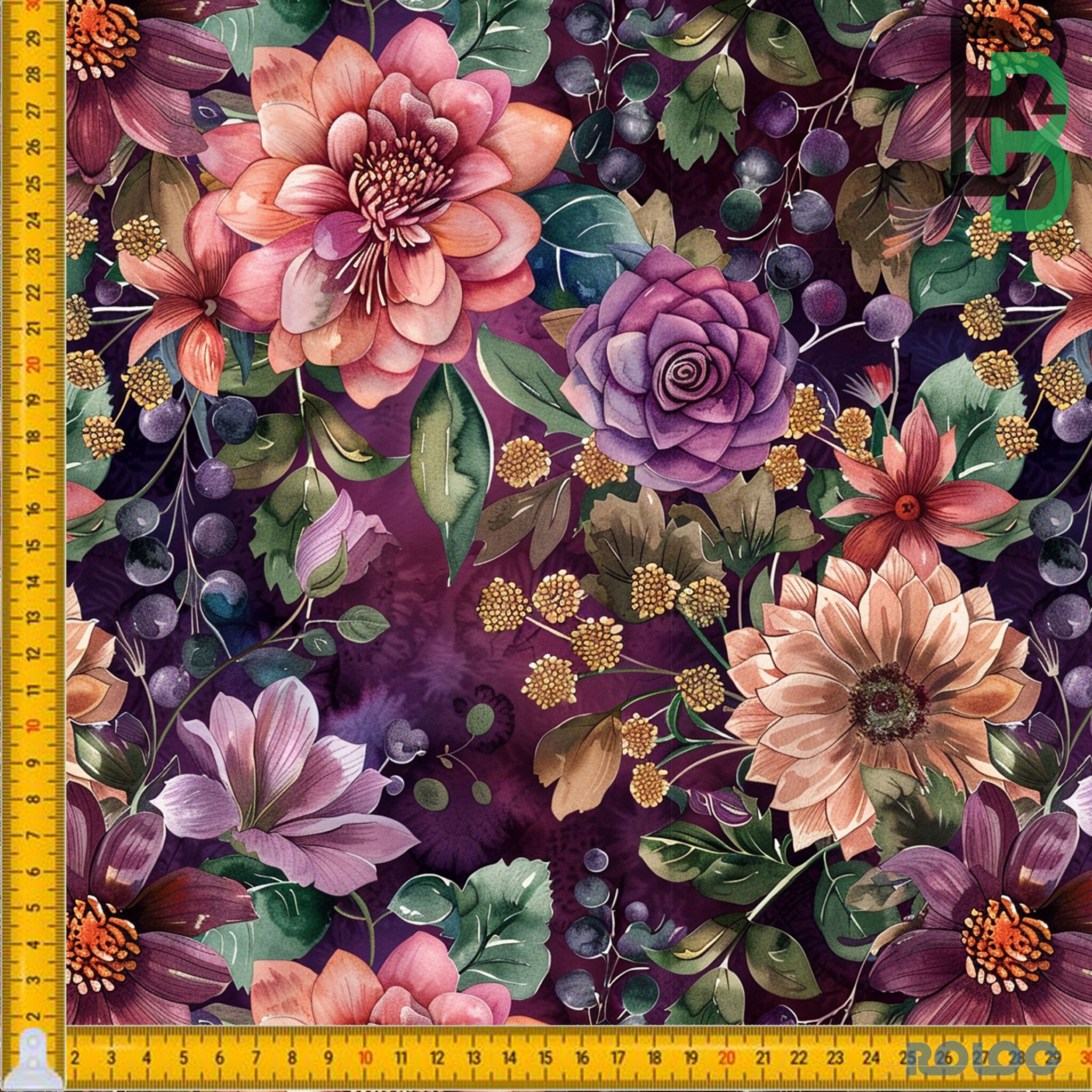 BOMULDSJERSEY - Grapes Floral - FORUDBESTILLING